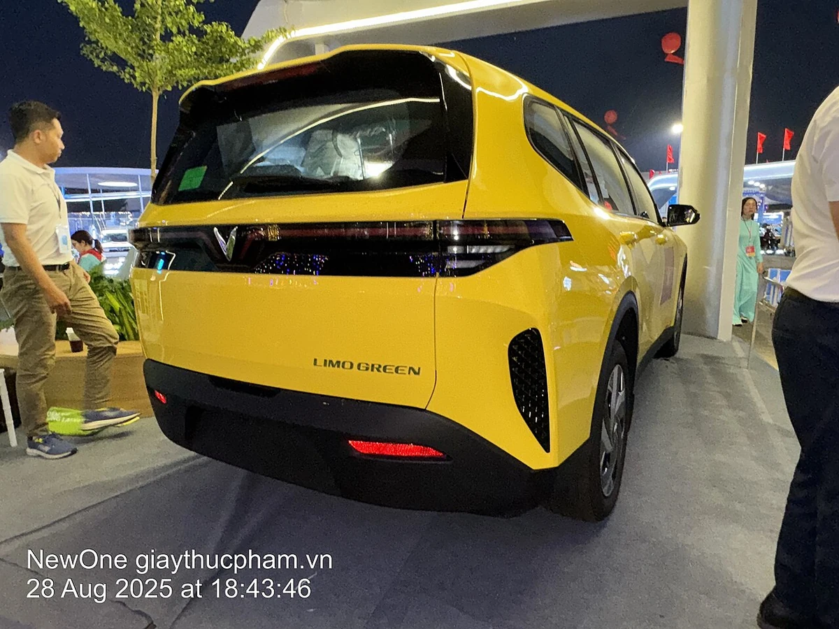 Mẫu VinFast Limo Green trưng bày tại Trung tâm Triển lãm Việt Nam