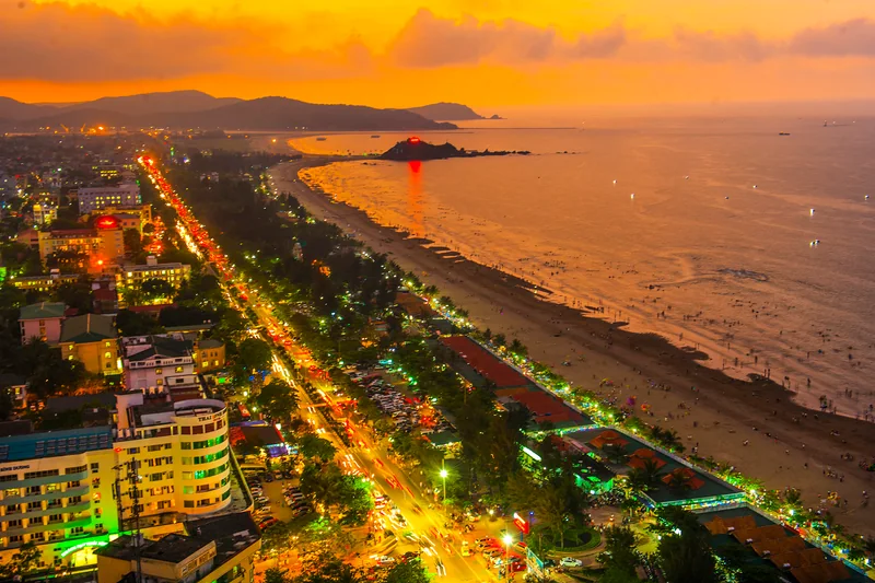Biển Cửa Lò lúc hoàng hôn nhìn từ cao