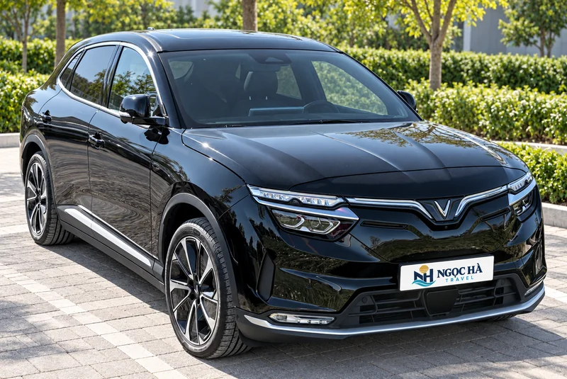 Xe VinFast VF8 minh họa cách xem giá ghép ghế và bao xe — ảnh tư liệu đã chỉnh sửa nhận diện